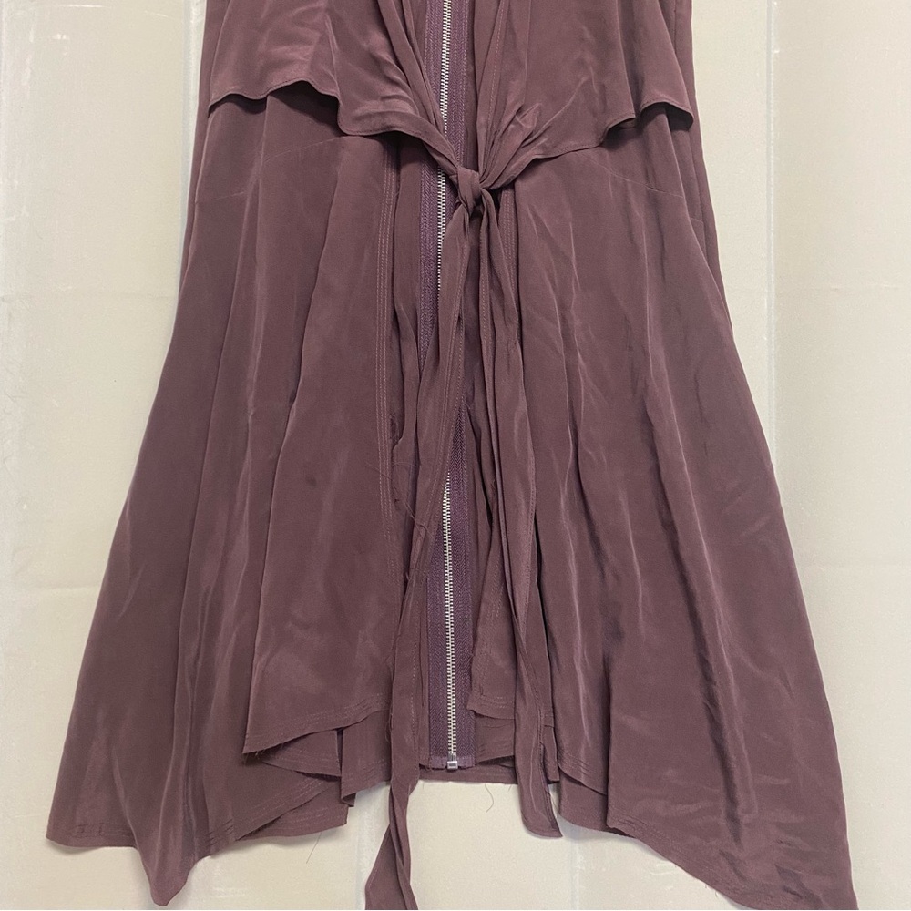 AllSaints All Saints Women’s Jayda Dress Size 0 100% Silk Maroon Feminine Dainty - Picture 6 of 15